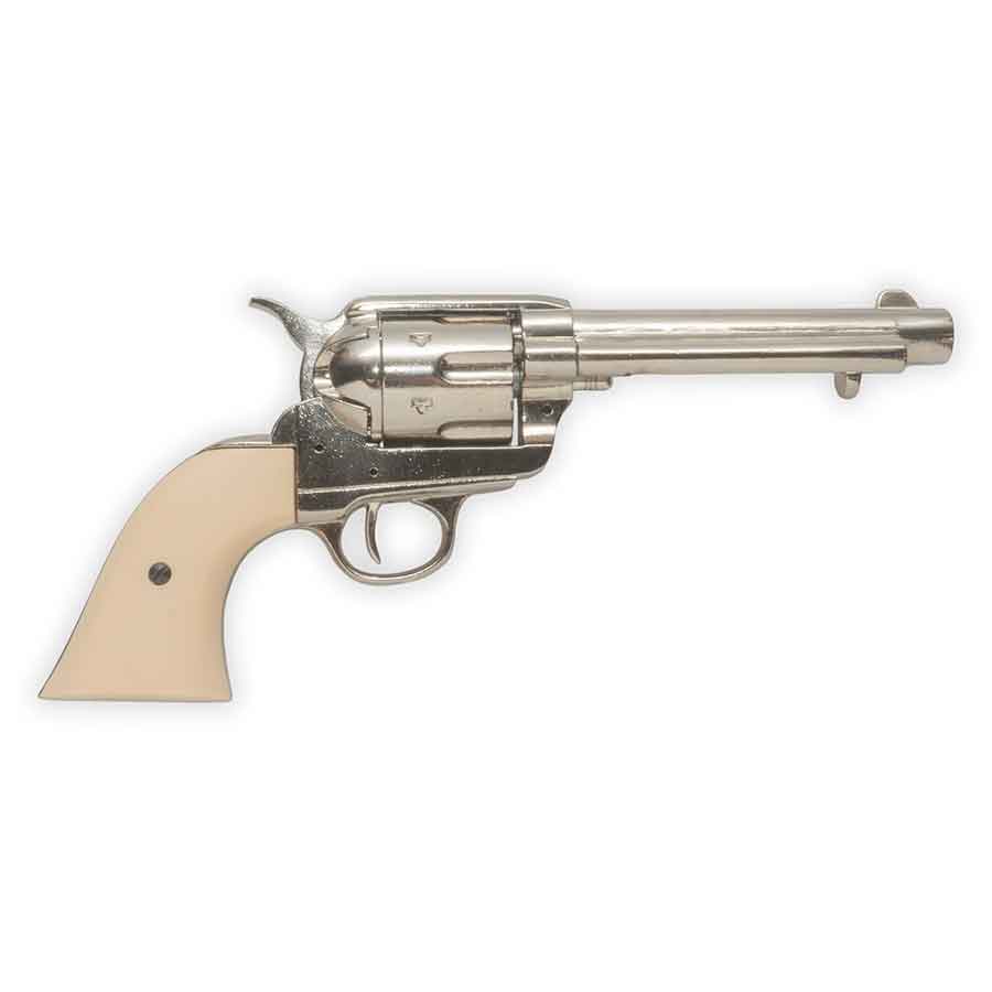 Western Peacemaker Revolver Replica – Nickel Finish, Ivory Grips