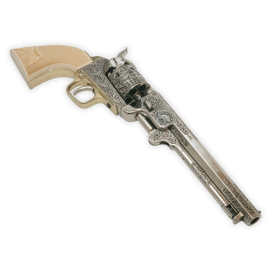 M1851 Navy Replica Revolver – Brass Frame – Nickel – Non-Firing