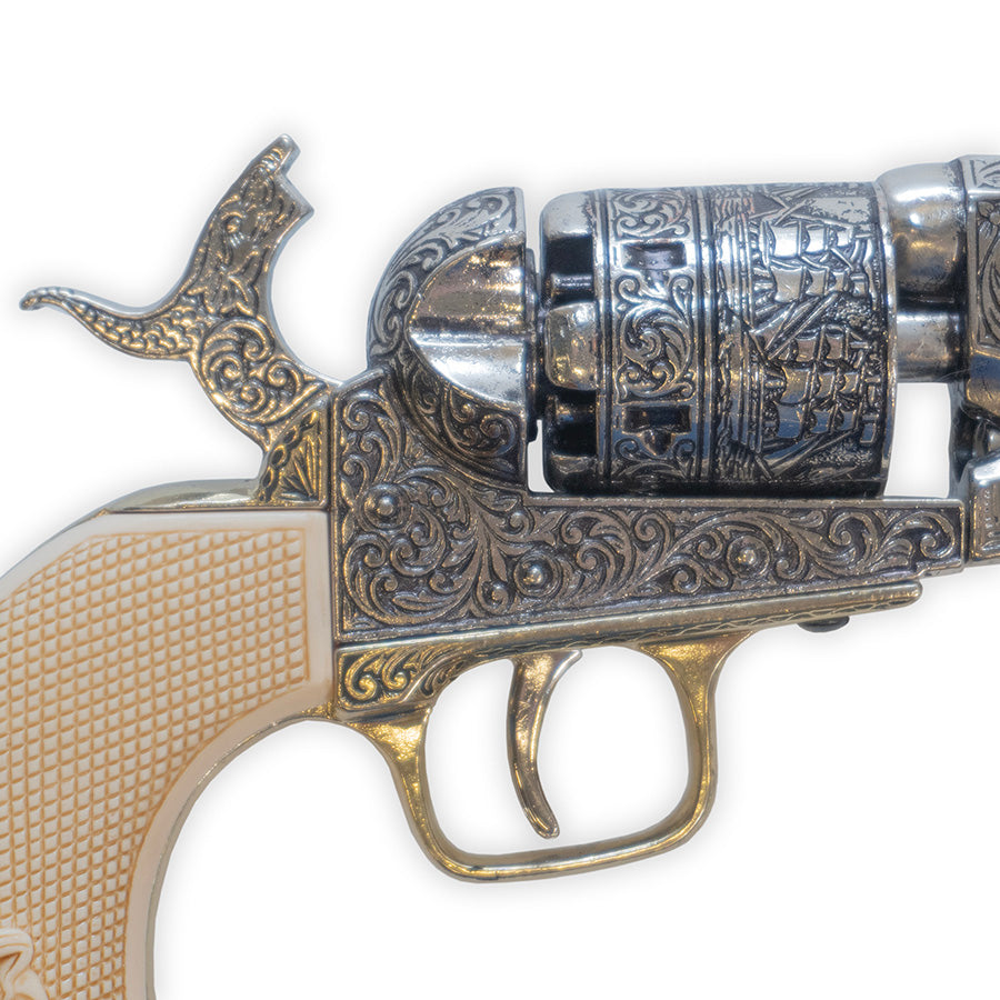 M1851 Navy Replica Revolver – Brass Frame – Nickel – Non-Firing