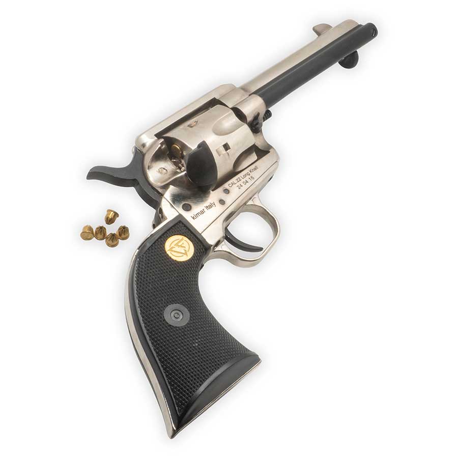 Blank-Firing Single Action Revolver - Nickel Finish - .22 Cal