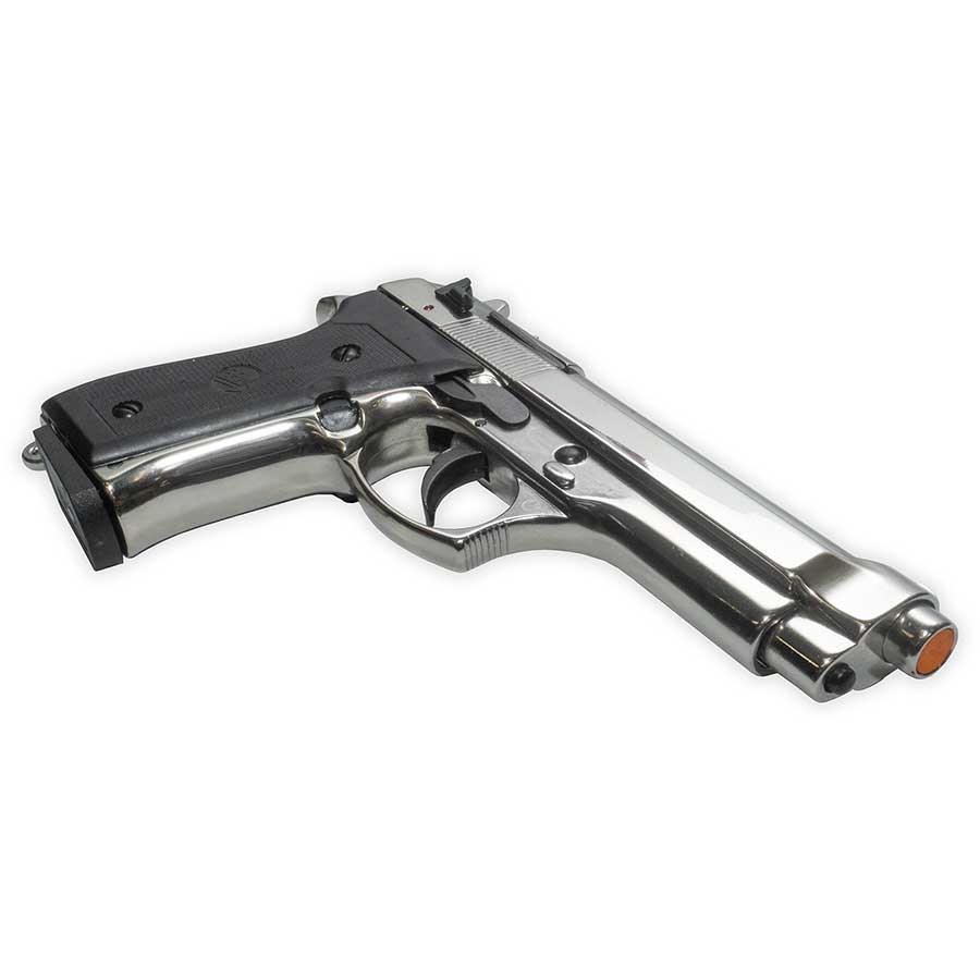 Blank-Firing Bruni Mod 92 Pistol - Semi-Auto Top-Firing 8mm PAK - Nickel Finish