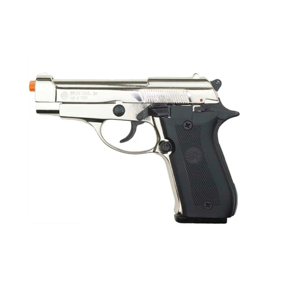 Blank-Firing Bruni Model 84 Pistol - Semi-Auto Front-Firing 9mm PAK - Nickel Finish