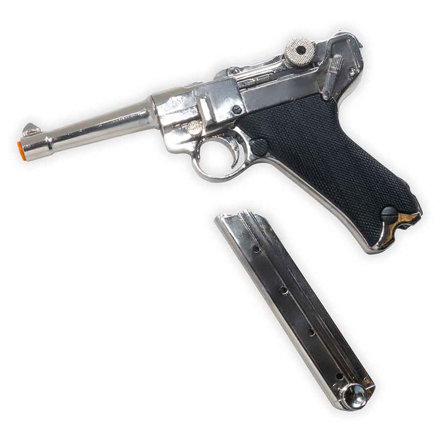 Luger P08 Parabellum Pistol Replica – Nickel Finish Non-Firing