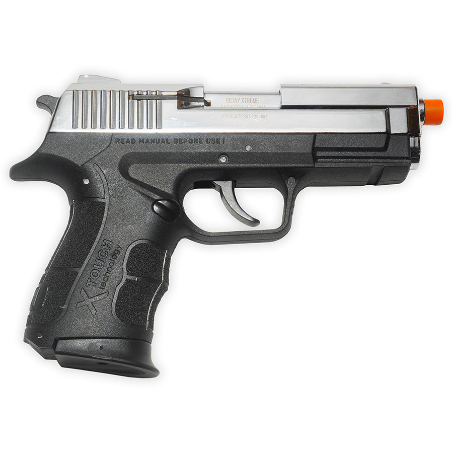 Blank Firing Retay XTREME Pistol - Semi-Auto Front-Firing 9mm PAK - Nickel Finish