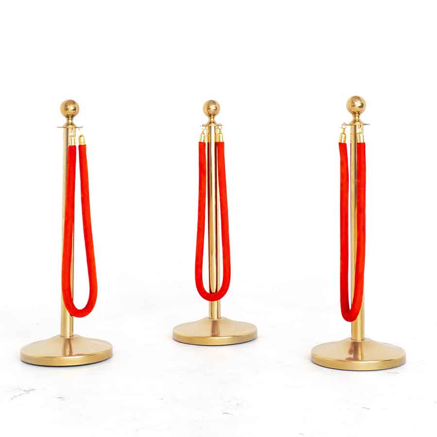 Red Velvet and Gold Stanchions Rental Prop
