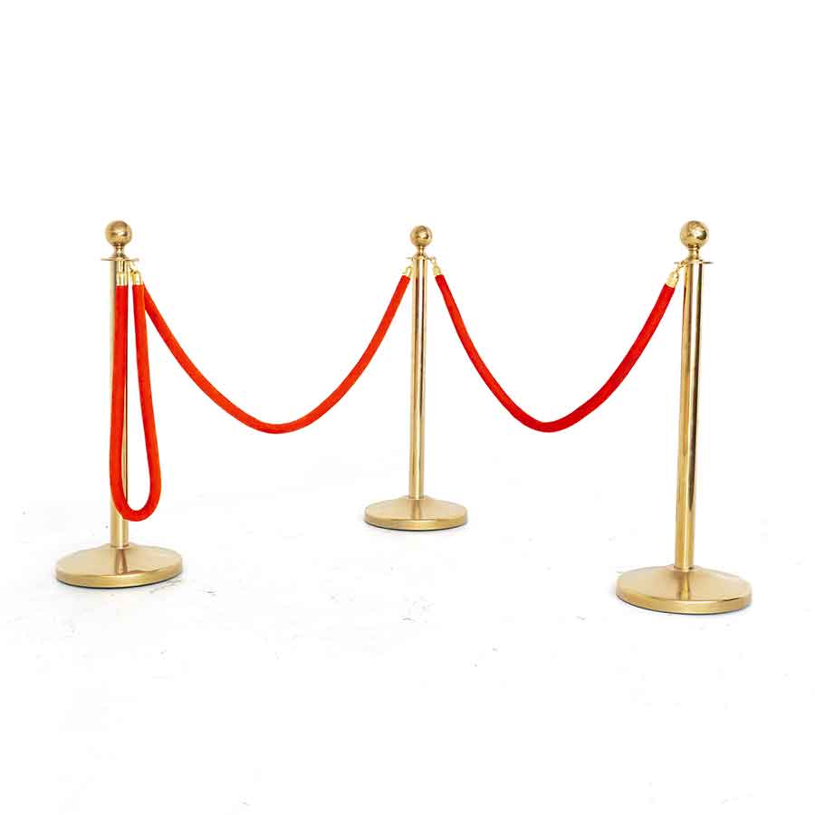 Red Velvet and Gold Stanchions Rental Prop