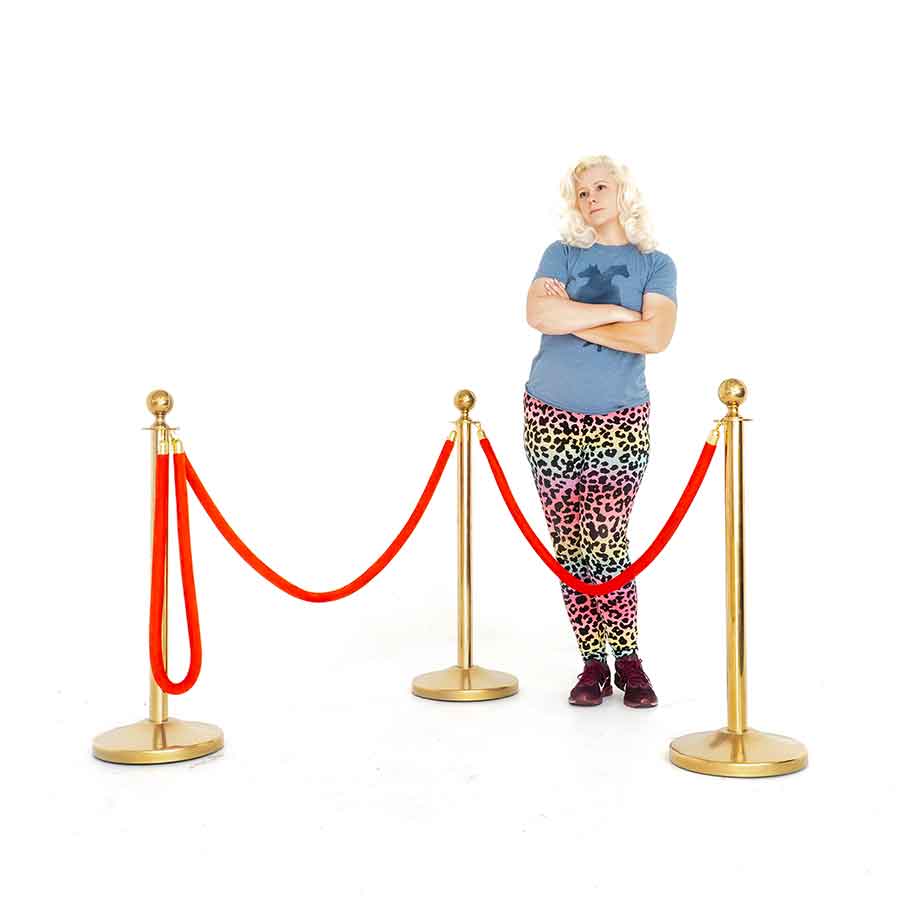 Red Velvet and Gold Stanchions Rental Prop