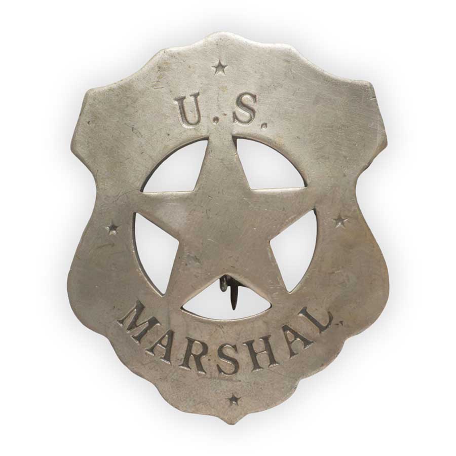 U.S. Marshal - Shield Shaped - Silver Old West Replica Badge