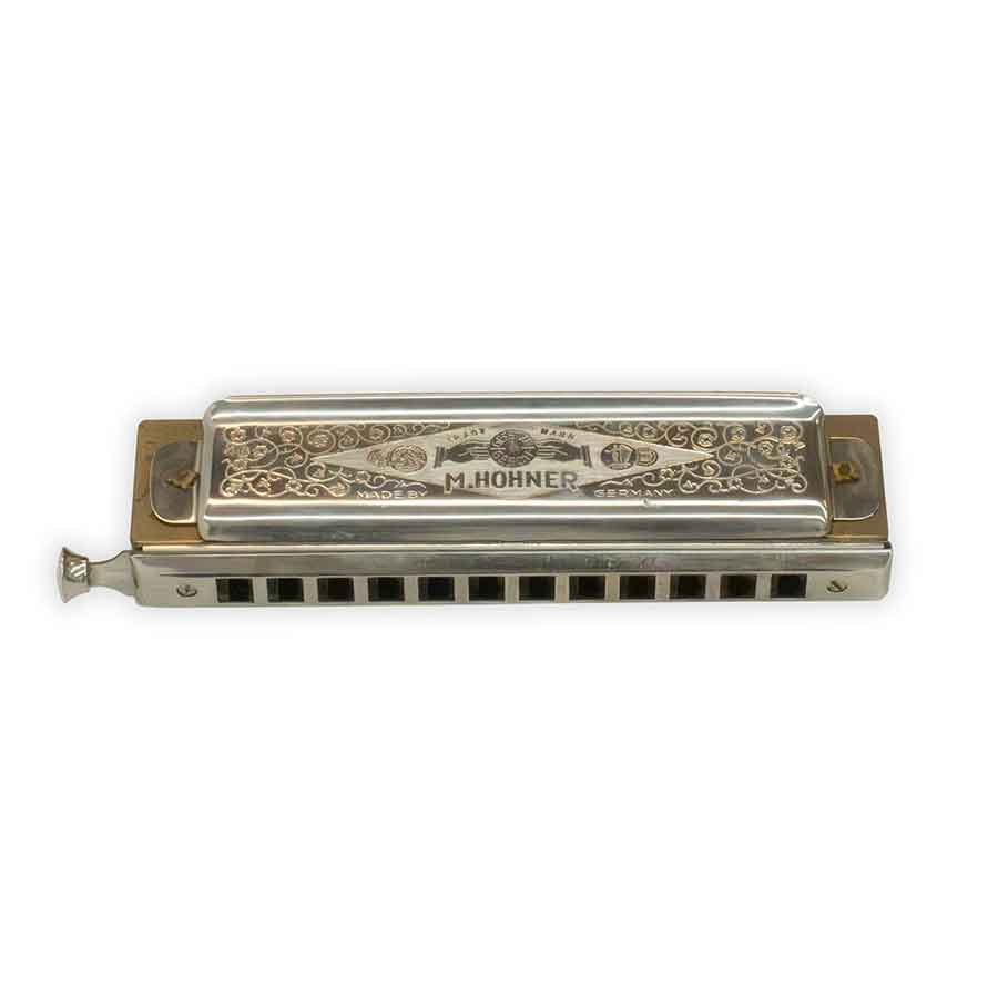 M. Hohner harmonica on a white background