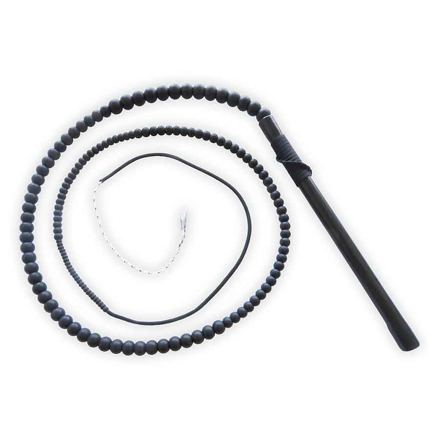 6' Beaded Lizard Silicone Hybrid Bullwhip – Black