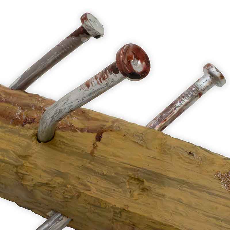Foam Wooden Scrap with Nails and Blood Prop Weapon
