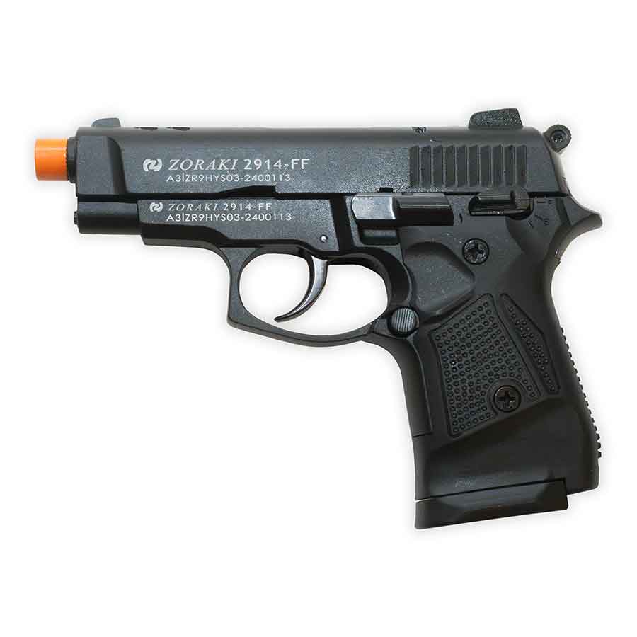 Blank-Firing Zoraki 2914 Pistol - Semi-Auto Front-Firing 9mm PAK - Blued Finish