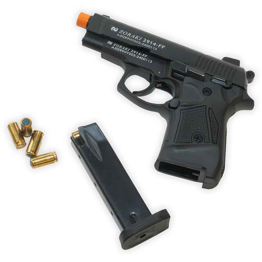 Blank-Firing Zoraki 2914 Pistol - Semi-Auto Front-Firing 9mm PAK - Blued Finish