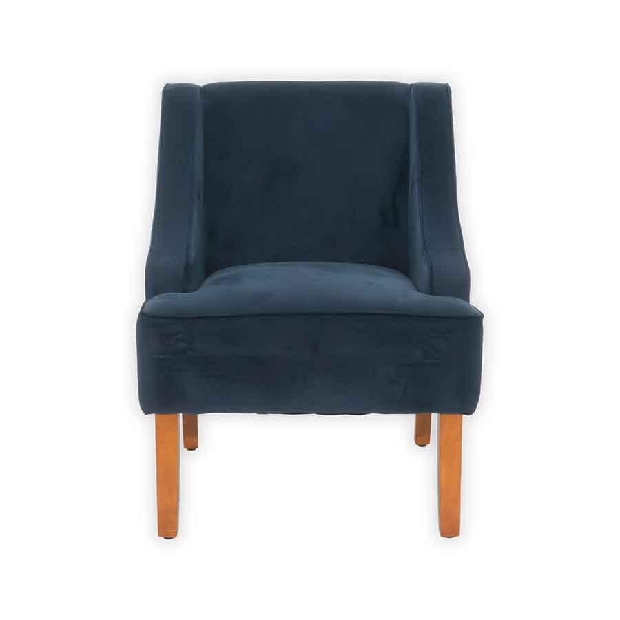 Navy Blue Velvet Armchair Rental Prop