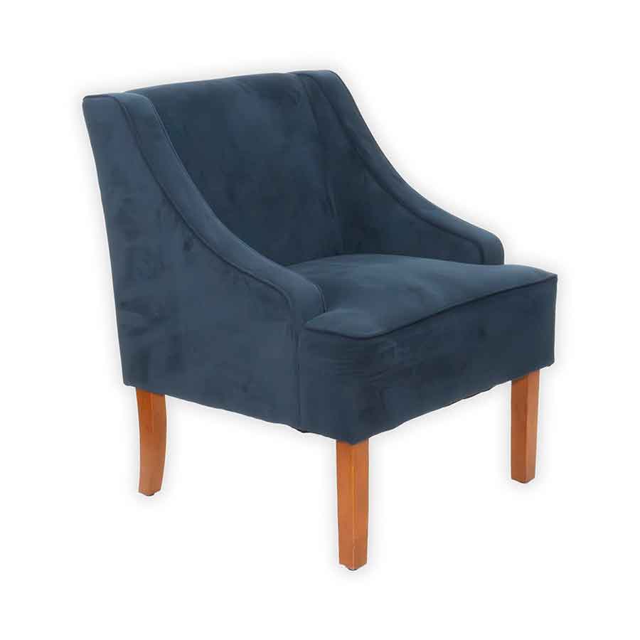Navy Blue Velvet Armchair Rental Prop