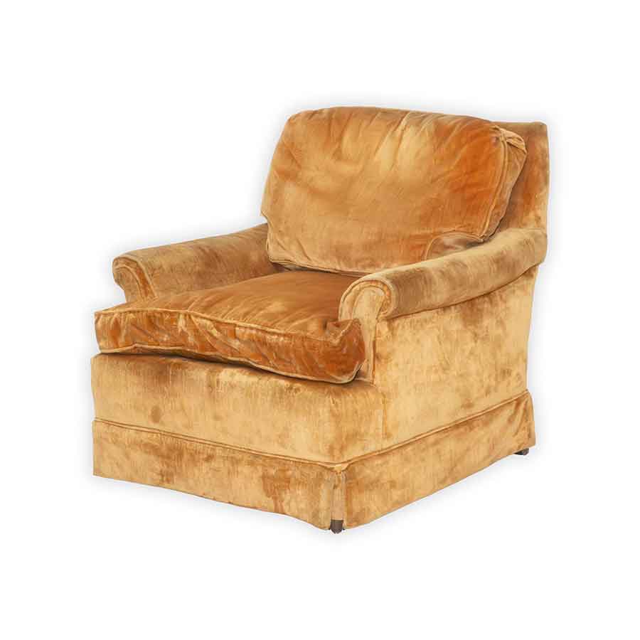 Gold Velvet Armchair Rental Prop