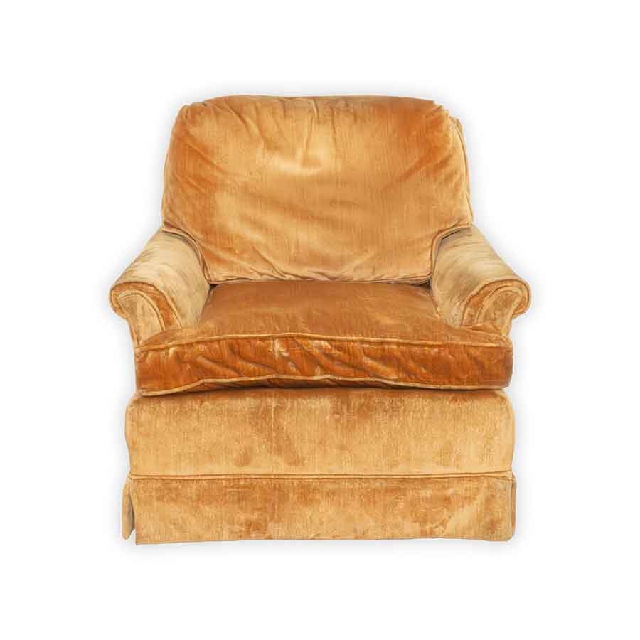 Gold Velvet Armchair Rental Prop