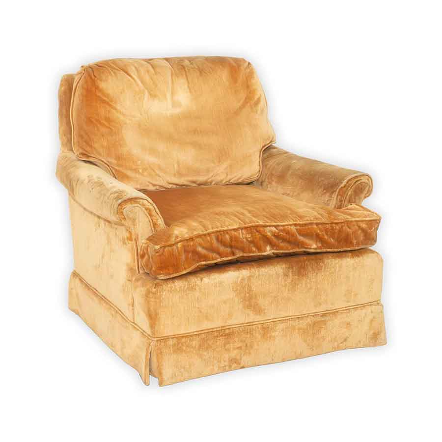 Gold Velvet Armchair Rental Prop