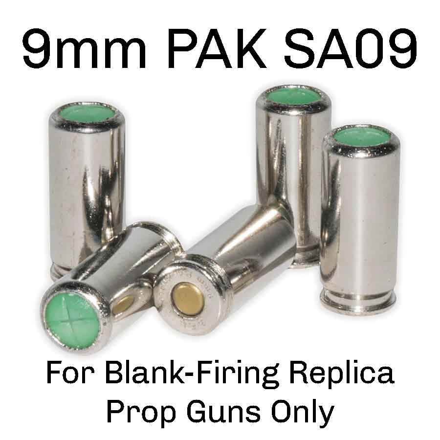 9mm PAK Blank Ammunition - Full Load (50 Rounds)