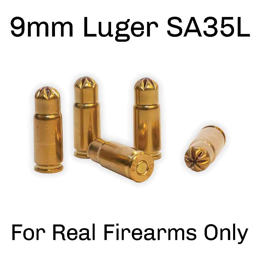 9mm Luger (9mm Auto, 9x19mm Parabellum) Prvi Partizan Brass Blank Ammunition (50 Rounds)