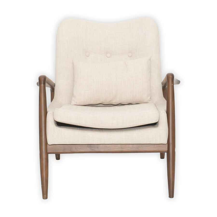 Cream Mid-Century Modern Armchair Rental Prop