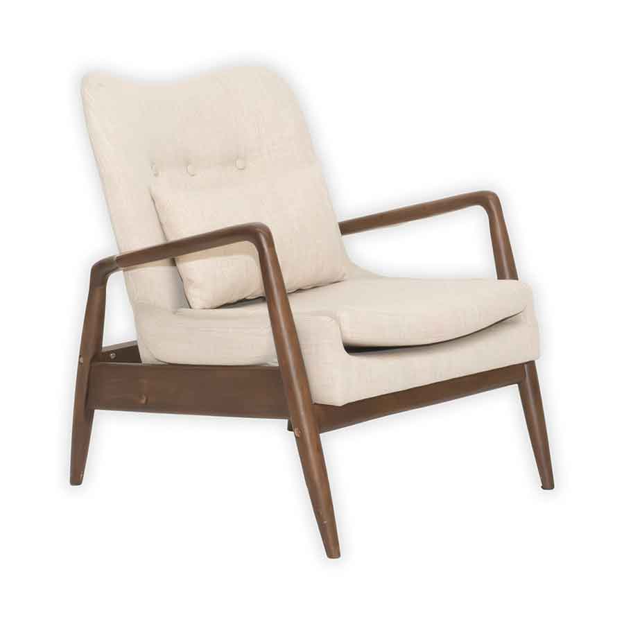 Cream Mid-Century Modern Armchair Rental Prop