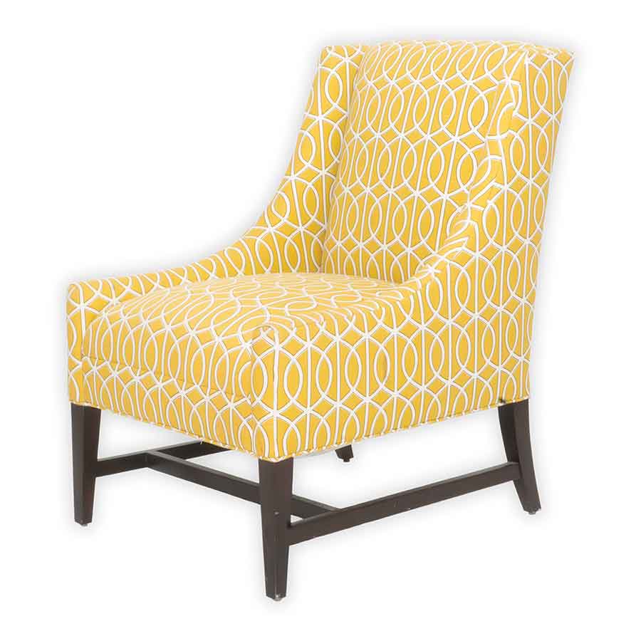 White and Yellow Patterned Chair Rental Prop