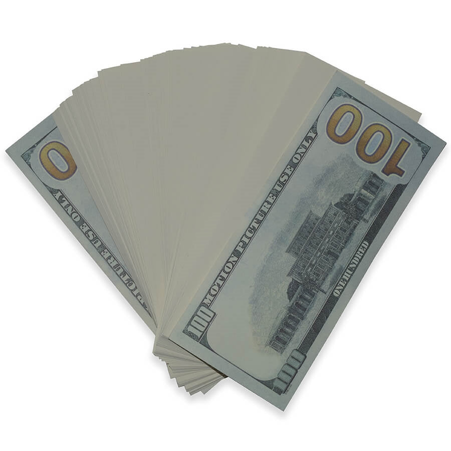 Prop Movie Money - $10,000 Stack with Filler · Western Stage Props