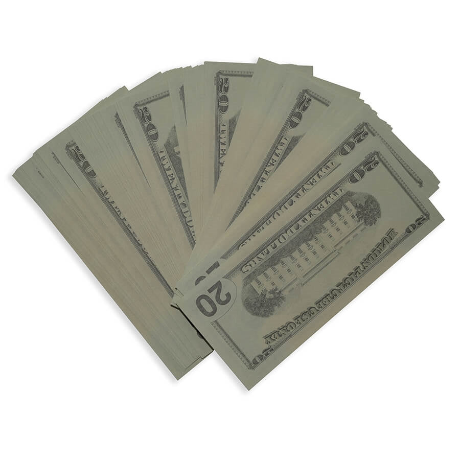 Prop Movie Money - Full Print Stack of $20s