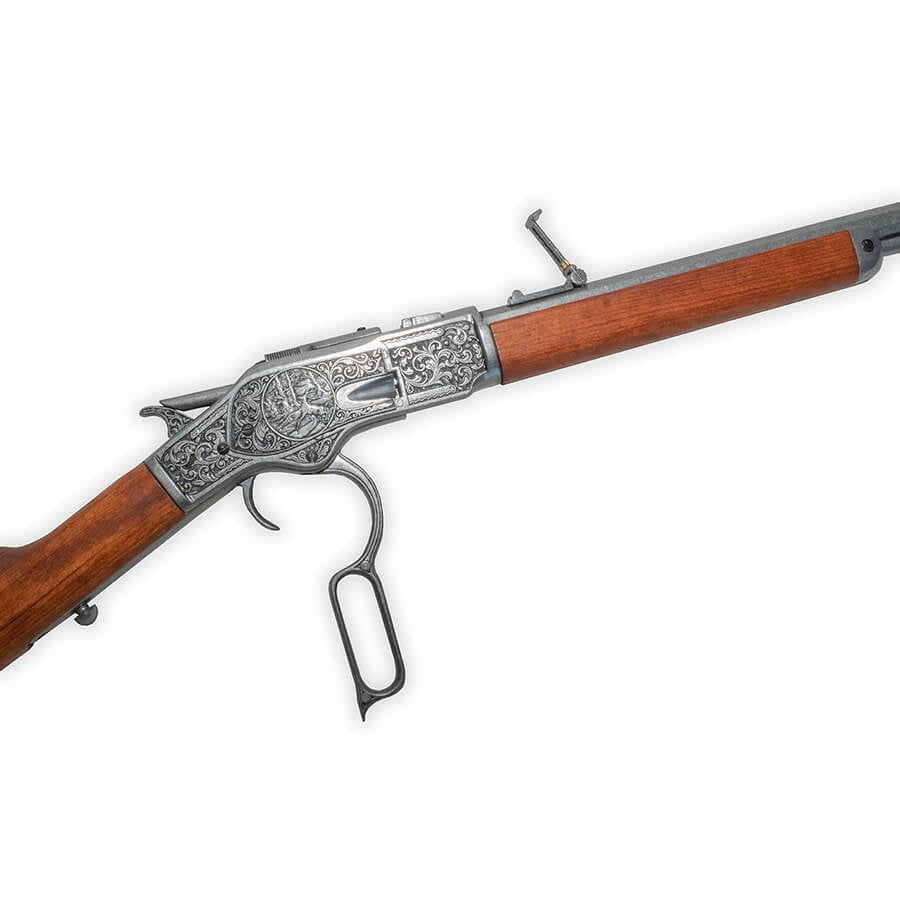 Shop Non-Firing M1873 Engraved Silver Trim Replica Rifle