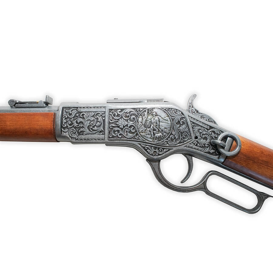Non-Firing - M1873 Engraved Silver Trim Replica Rifle