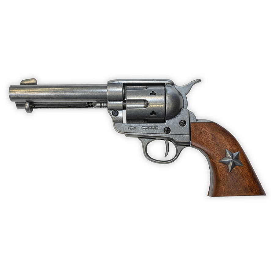 Peace Prop Replica Western Peace Maker - Gray Finish - Wooden Grip with Star ...