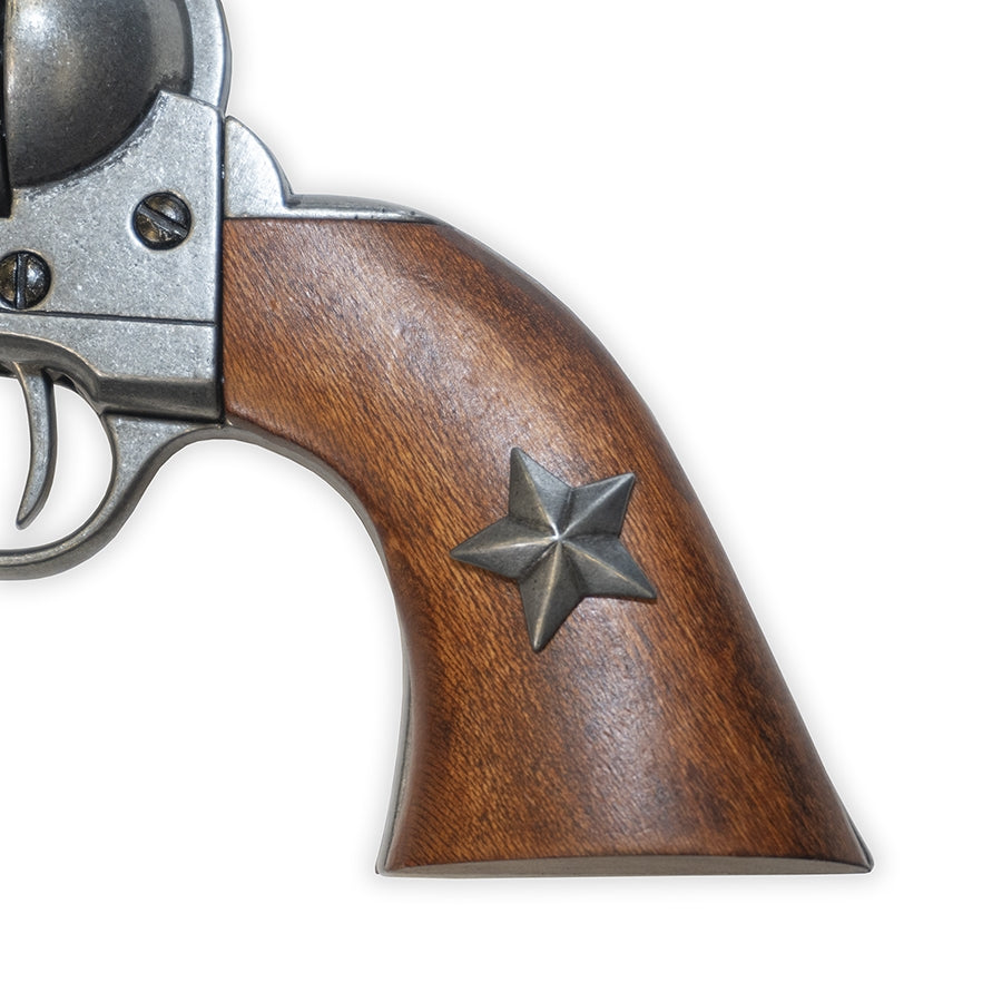 Peace Prop Replica Western Peace Maker - Gray Finish - Wooden Grip with Star ...