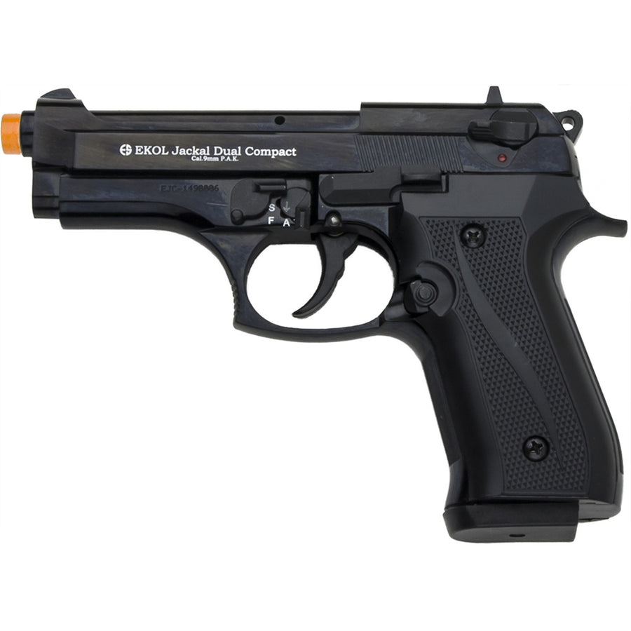 Blank-Firing Jackal Dual Compact Pistol - Full-Auto Front-Firing 9mm PAK - Black Finish