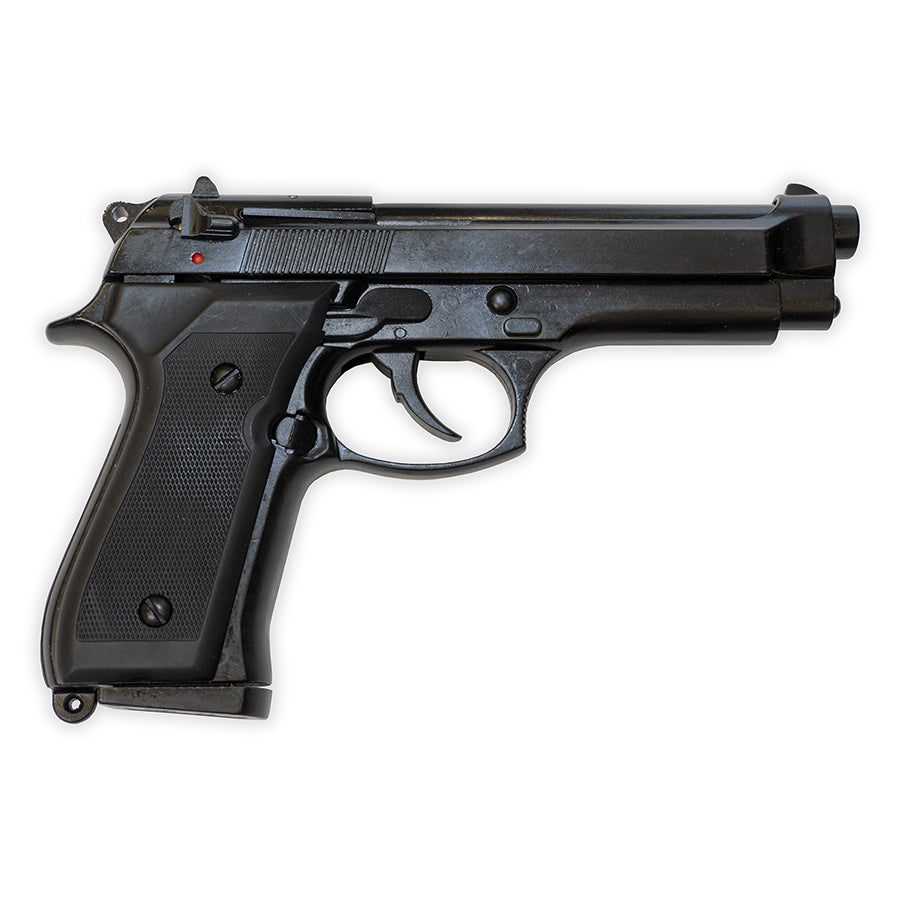 Blank-Firing Bruni Model 92 Pistol - Semi-Auto Top-Firing 9mm PAK - Black Finish