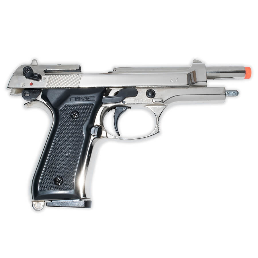 Blank-Firing Kimar Model 92 Pistol - Semi-Auto Front-Firing 9mm PAK - Nickel Finish