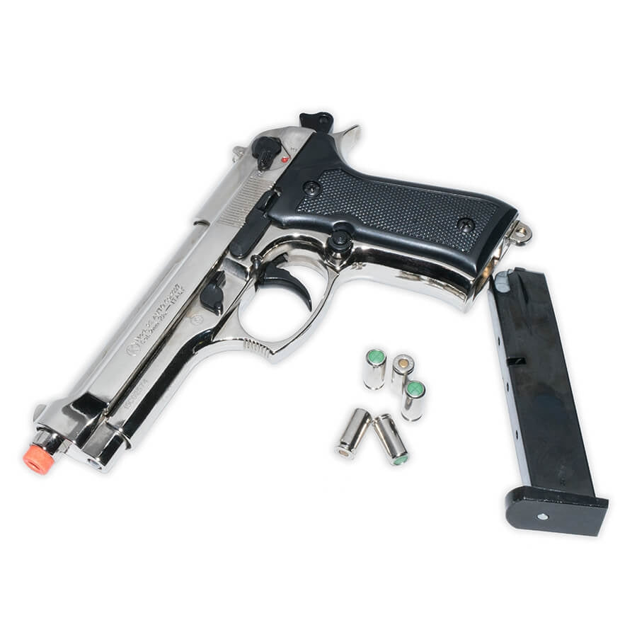 Blank-Firing Kimar Model 92 Pistol - Semi-Auto Front-Firing 9mm PAK - Nickel Finish