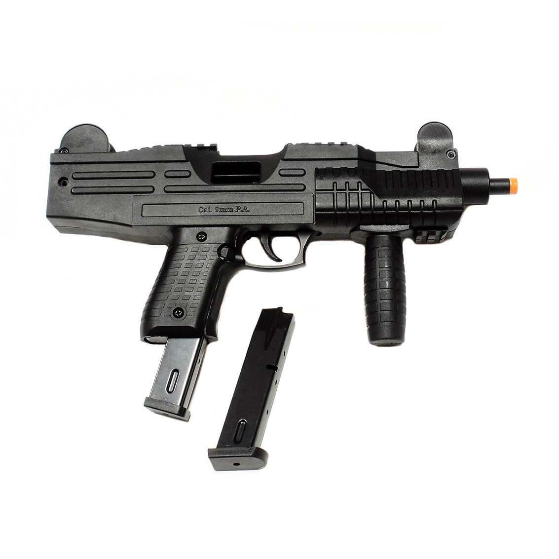 Blank-Firing Submachine Gun - ASI Fully Automatic Front Firing - Matte Black Finish 9mm PAK